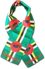 Dominica Country Lightweight Flag Printed Knitted Style Scarf 8"x60"