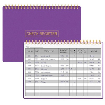 Check Registers for Personal Checkbook, Transaction Expense Ledger Log Book f...