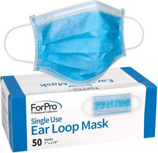 3-Ply Disposable Face Mask 50 Pack Single Use Ear Loop Latex-Free Dust Pollen