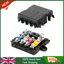 5 Way Car Fuse Box Bolt Down Fuse Block Holder Panel, 12V/24V DC Auto RV 4x4