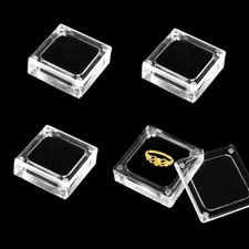 4 PCS Clear Acrylic Jewelry Storage Containers with Lid Clear Gemstone Displa...
