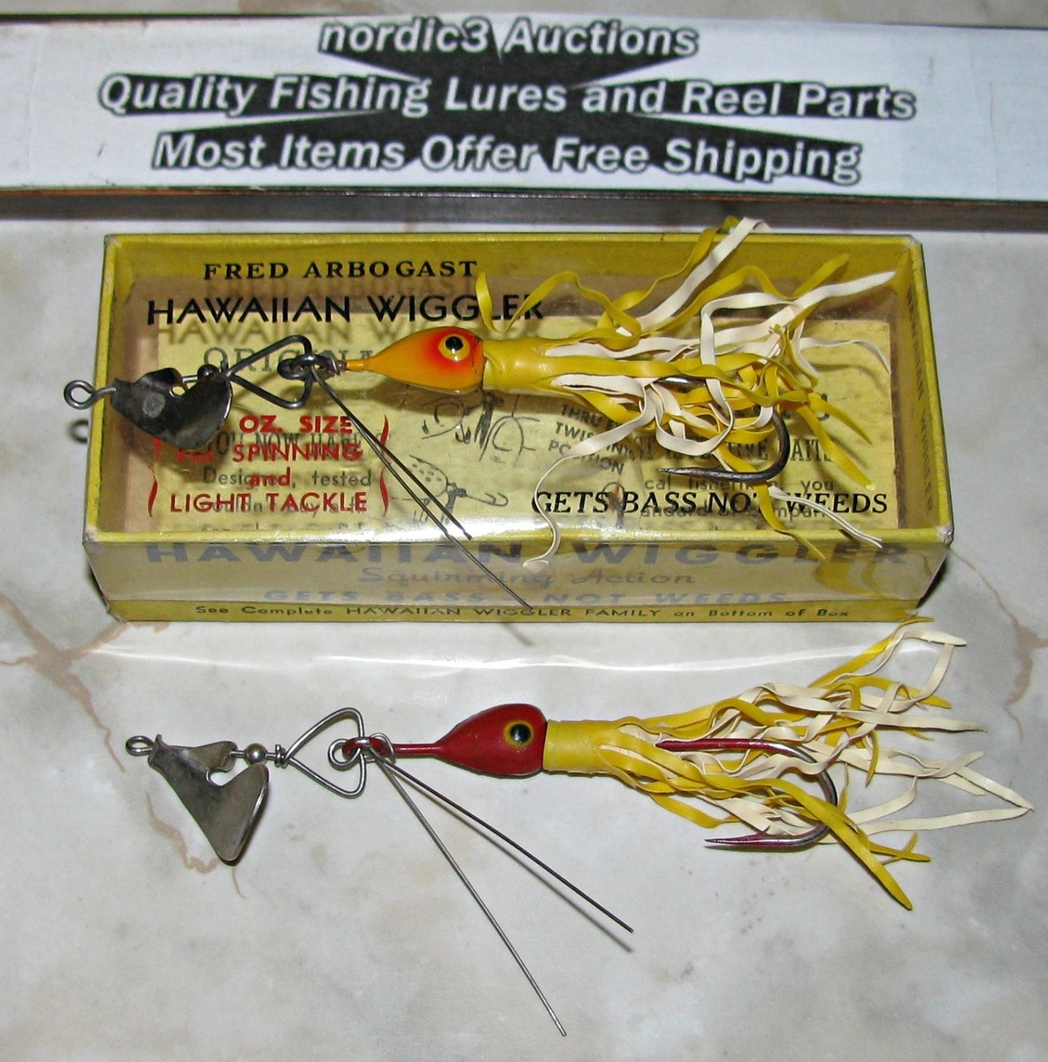 2 Fred Arbogast Hawaiian Wiggler #1 Fishing Lures With Very Rare Box  *T25-21 | eBay