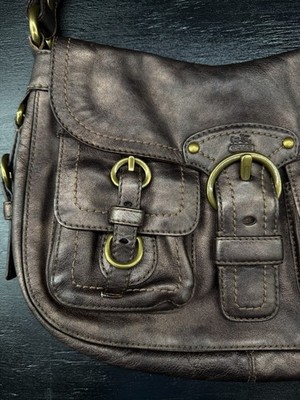 VTG Coach Legacy Garcia Hobo Bag Brown Bronze Leather Buckle Flap