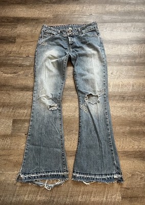 Y2K VTG Abercrombie & Fitch Low Rise Distressed Flare Jeans Women [6] W32