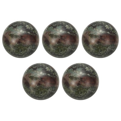 5 Pcs Gemstone Sphere Balls, Mini Natural Quartz Sphere, Green Brown