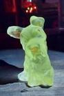 Vintage GLOWS Fenton Frosted Clear Glass Scottie Dog Scottish  Terrier