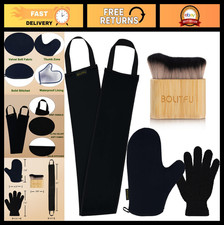 Self Tanning Mitt Applicator Kit - 4 Pack with Exfoliating Glove Brush, Streak