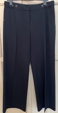 M&S Navy Wide Leg Trousers Size 14 Medium