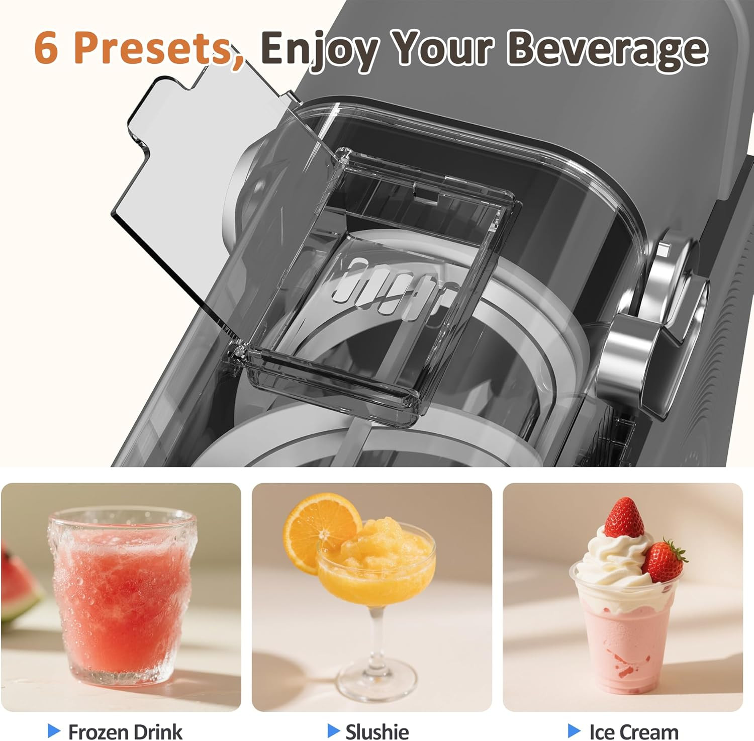 Slushie Machine, Slushy for Home No Ice Need, Soft Serve Ice Cream Maker & Marga