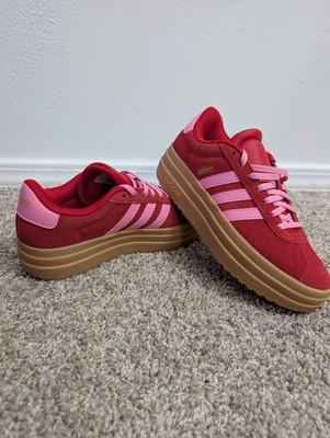 BRAND NEW Adidas VL Court Bold J Red and Pink Size 5 Youth