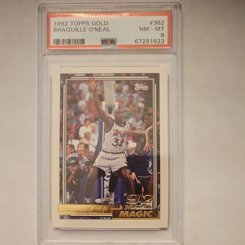 Shaquille O'Neal RC 1992-93 Topps GOLD PSA 8 SHAQ Rookie HOF Lakers Magic Heat