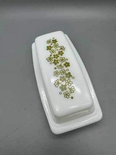 Vintage Pyrex Crazy Daisy Spring Blossom Butter Dish Base & Lid