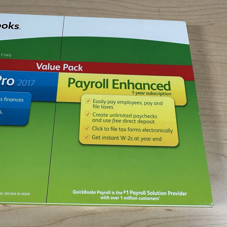 INTUIT QUICKBOOKS DESKTOP PRO 2017 W/PAYROLL ENHANCED FULL LICENSE *SEALED* - Image 3 of 4