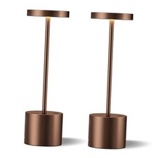 Cordless Lamp Set, Rechargeable Lamp, 3 Color Temperature, LED 2 Pack Brown