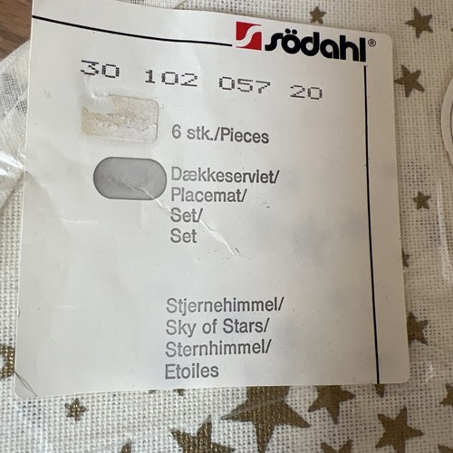 VTG 1960's Danish Placemats X 10 MCM Sodahl Gold Stars ‘Sky Of Stars’ - Picture 4 of 7