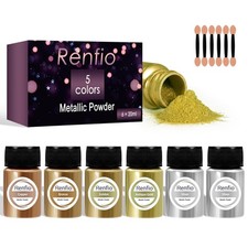 Renfio Metallic Pigment Powder, 5 Colors Gold Mica Powder for Resin, 5 colors