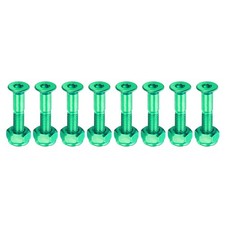 8 Set 1" Skateboard Hardware Bolt Carbon Steel Mounting Screws Nuts Set Green 