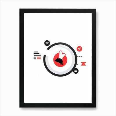 Abstract Digital Illustration Of A  Framed Wall Art Poster Canvas Print Picture