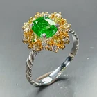 Expensive jewelry Natural Tsavorite Ring 925 Sterling Silver Size 6.5 /R472880