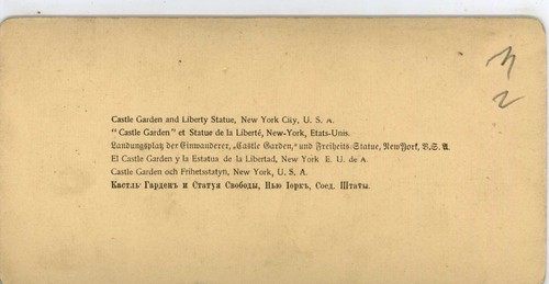 Castle Garden & Liberty Statue New York City NY Underwood Stereoview - Picture 3 of 3