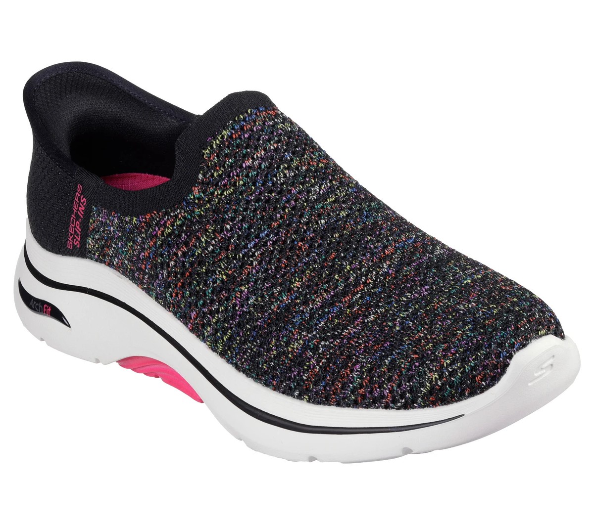 Skechers Shoes Women's Slip-ins Go Walk Arch Fit Black Pink