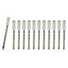 Fineliner Pens, 12 Pcs Black 08 0.5mm Fineliner Marker Waterproof Ink Pen