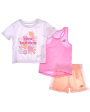 New Balance 3Pc T-Shirt, Tank  Mesh Short Set