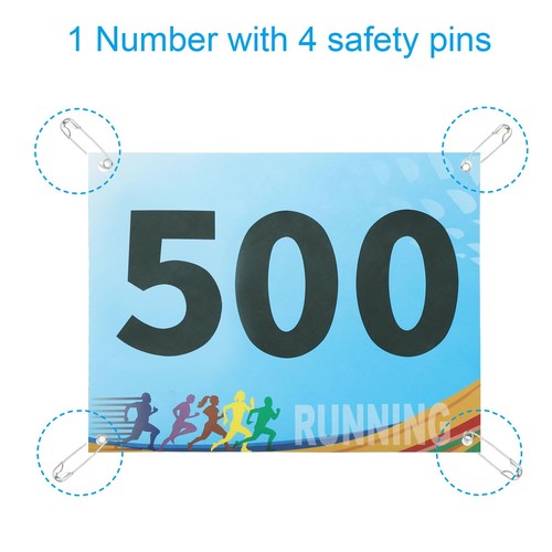 Tearproof Running Bib Numbers 7x6 Inch, 1-500 Race Competitor Numbers with Sa... - Picture 3 of 7