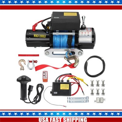 Heavy Duty 12000lb Winch 12V Electric Motor Wireless Remote for Jeep UTV ATV