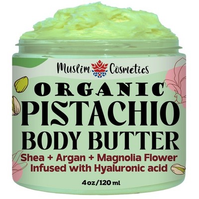Organic Pistachio body butter | Magnolia fragrance | 100% Organic Shea butter...