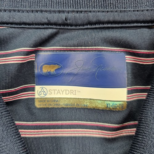 Jack Nicklaus StayDri Herren Poloshirt Navy Blau Rot Weiß Streifen Golf Größe XL - Bild 7 von 7