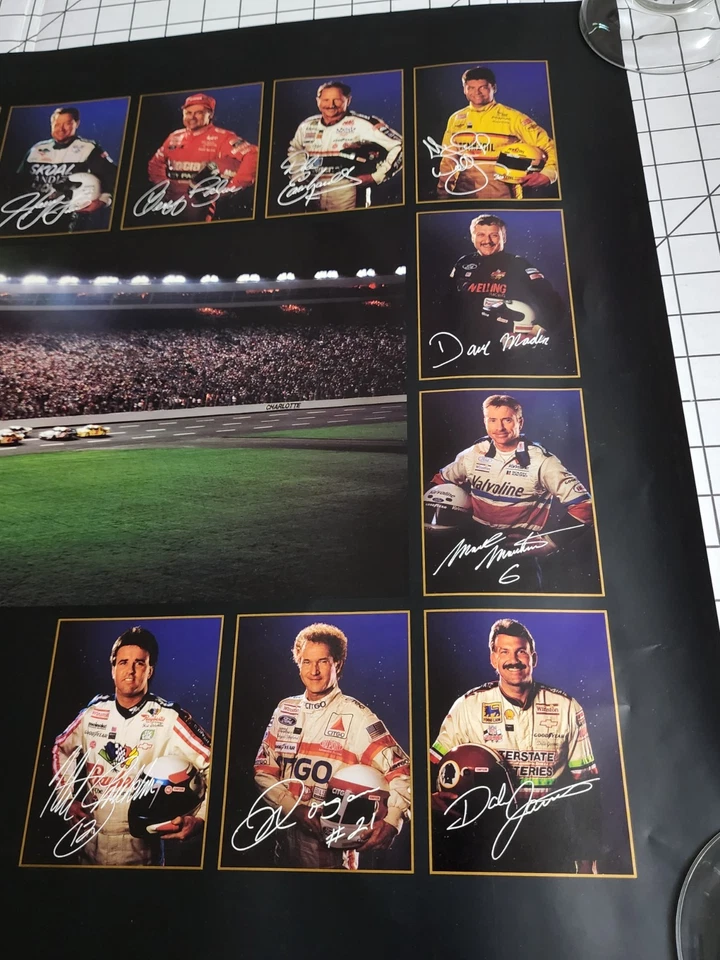 Póster 1992 NASCAR The Winston primera vez corrido de noche raro original de colección Foto 4 de 4