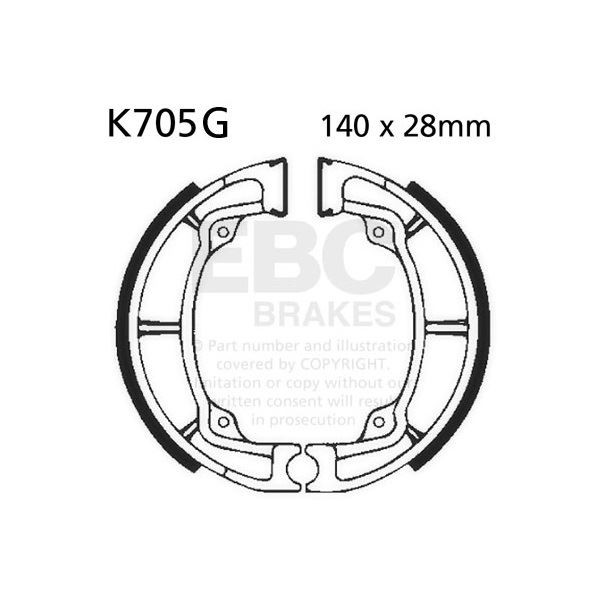 EBC Grooved Brake Shoe Set (5) Front Left for Kawasaki KL 250 A1 1978 - 1979