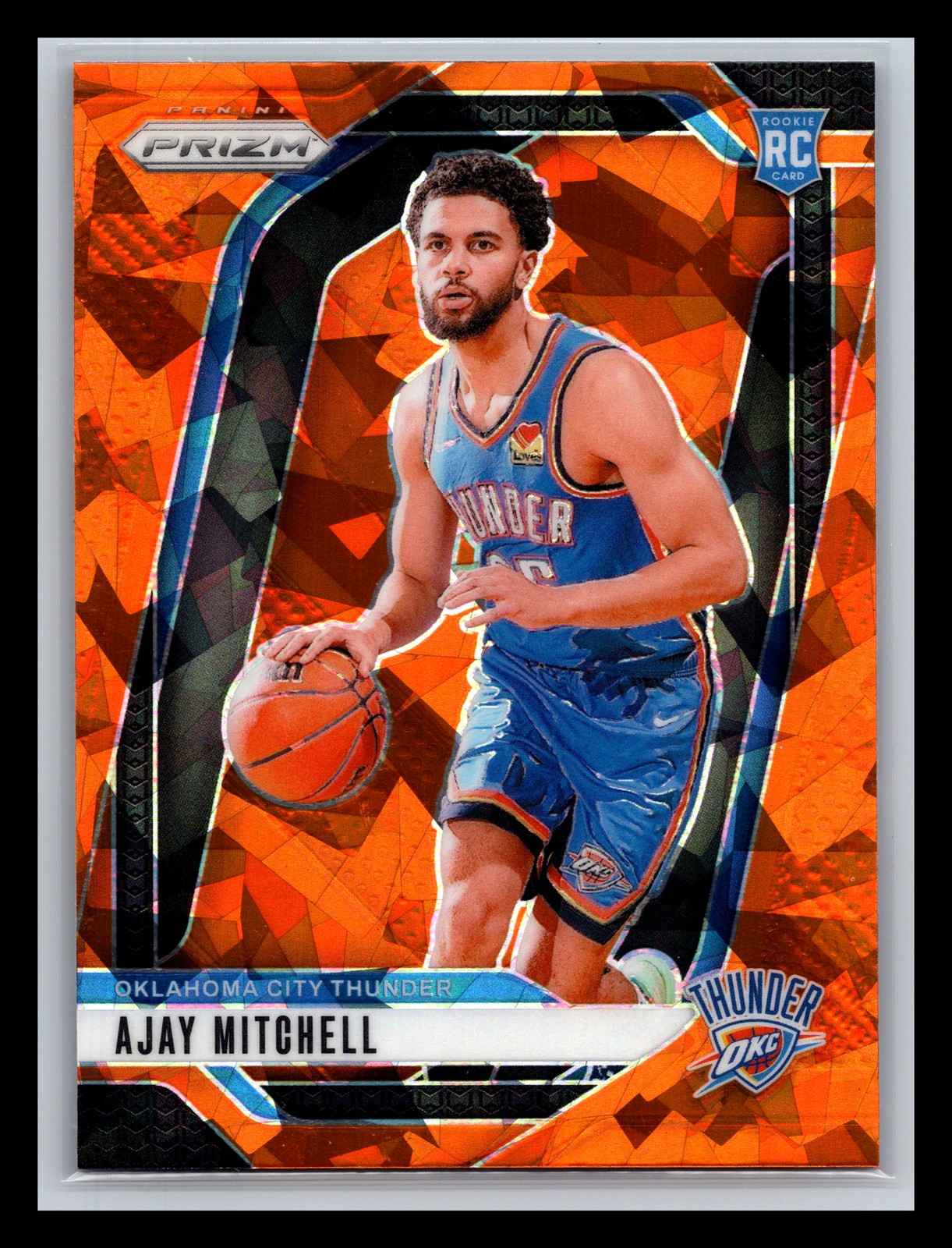 Ajay Mitchell Oklahoma City Thunder 2024-25 Panini Prizm #226 Prizms Orange Ice