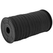 (Black) 8mm Flat Knitted Elastic Band For Sewing And Clothing Adjustments