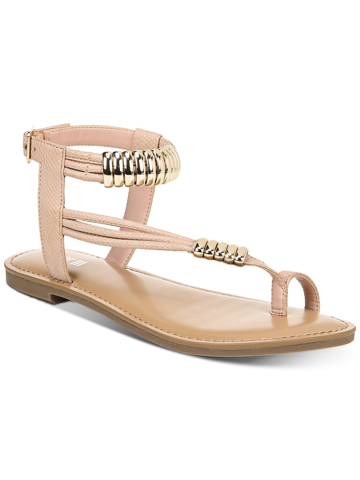 BAR III Womens Beige Snakeprint Toe-Ring Ring Vella Round Toe Thong Sandals 7 M 4690₽