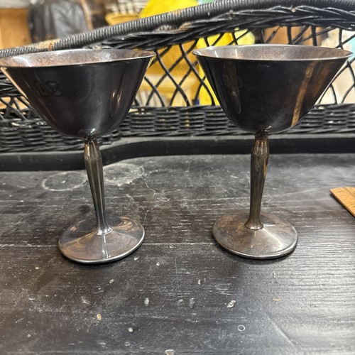 Coppia di bicchieri da champagne con stelo placcato argento pellegrino - matrimonio/celebrazione - Foto 1 di 5