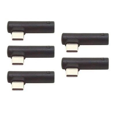 NFHK 5pcs/Set Type-C to 3.5mm Earphone Adapter 90 Degree Angled 3Pin+USBC
