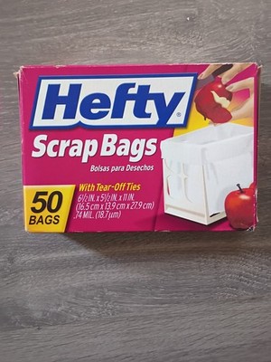 NOS HEFTY SCRAP BAGS WITH TEAR-OFF TIES 50 BAGS DISCONTINUED VINTAGE