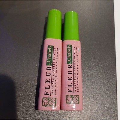 Fleur Chabely Mascara Pink and Green Tube Volumizing Lengthening Eye Makeup