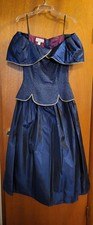 Vintage Scott McClintock Deep Blue Party Dress Corset Top Puff Skirt Sz 8