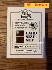 Travelers Notebook Brown Leather Cover Limited Card Size 20th Anniversary Set JP