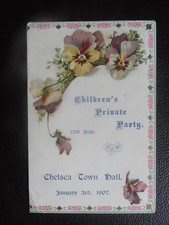 Programme For Private Children's Party, Chelsa Town Hall, 1907.