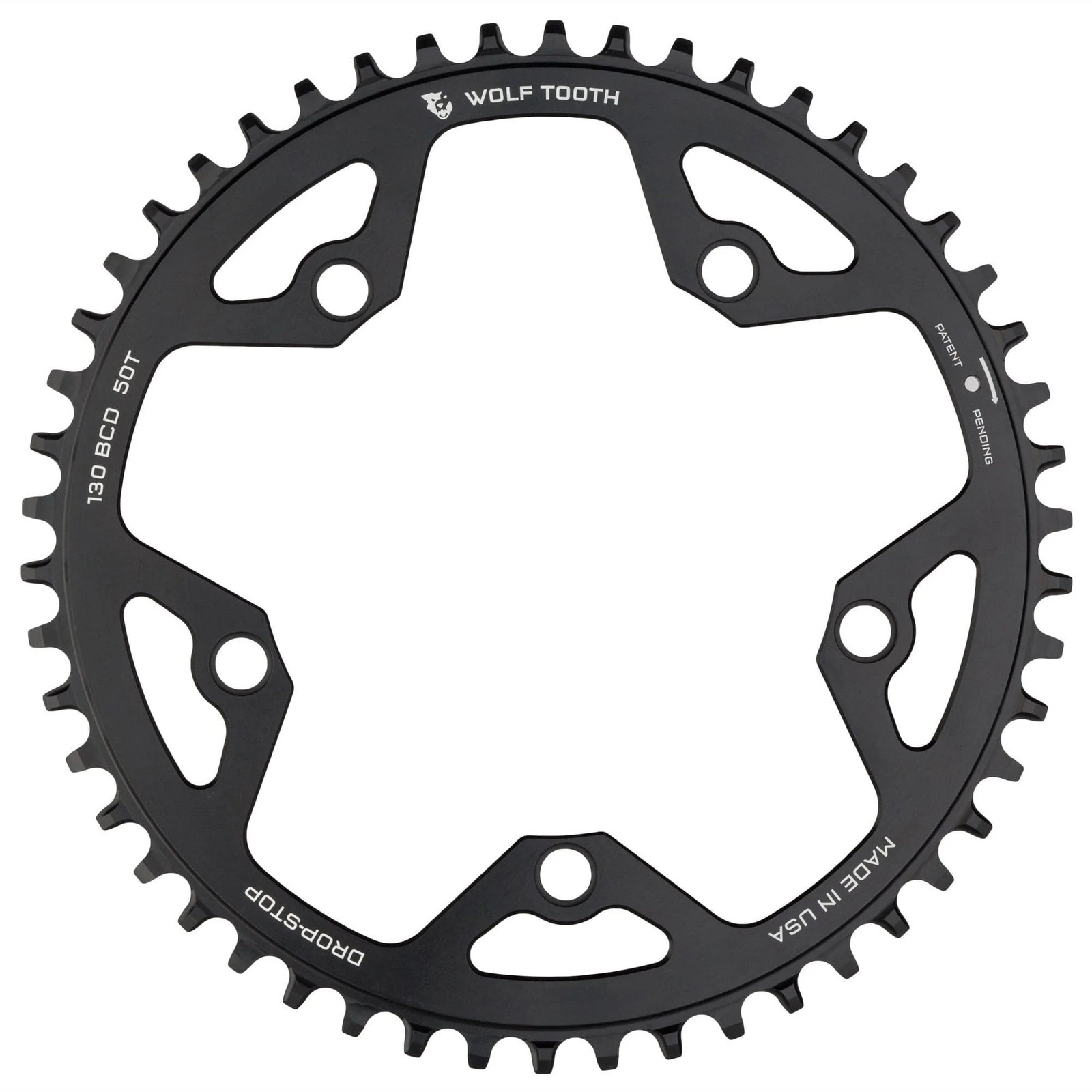 Wolf Tooth Chainring 42t 130 BCD 5-Bolt 10/11/12-Spd Alloy B