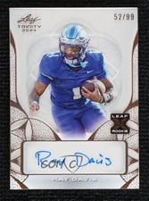 2024 Leaf Trinity Clear Auto Bronze 52/99 Ray Davis #CA-RD1 Rookie RC