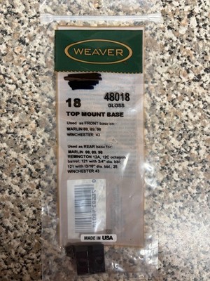 NOS Weaver Mount 18 Top Mount Base Black.