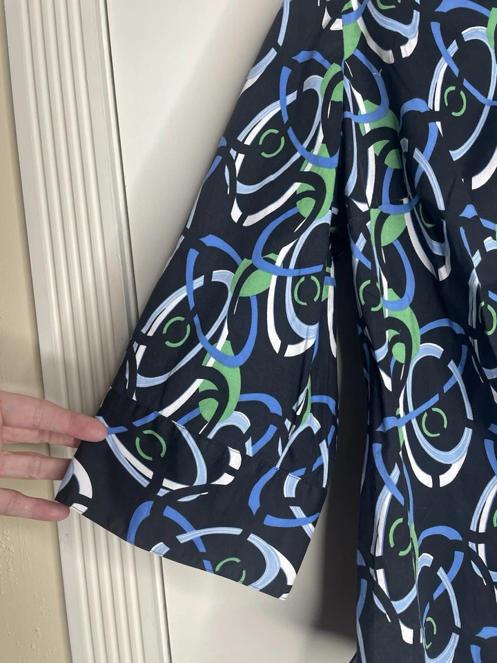 Blusa Top Negra Abotonada Lane Bryant Talla Grande 18/20 Secretary Geek Church Foto 4 de 4