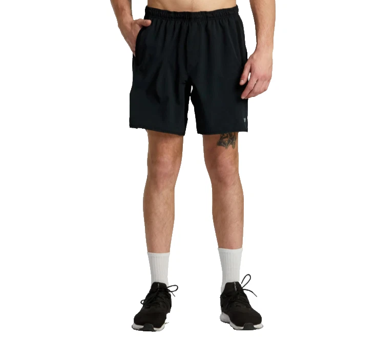 $60 RVCA Men's Yogger Stretch Elastic Waist Shorts 8" - Black - XLarge -New Tag