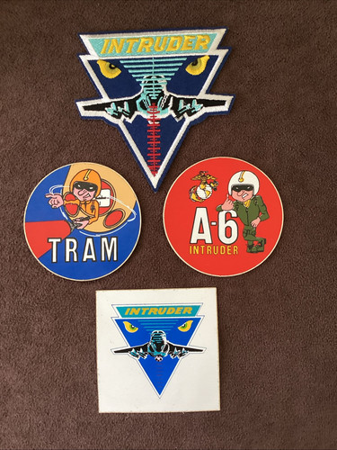VINTAGE SET OF GRUMMAN A-6 INTRUDER PATCH AND STICKERS EXCELLENT CONDITION