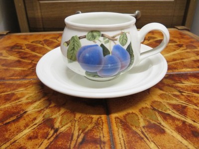 Vintage Portmeirion Pomona L'Imperatrice Pflaume Kaffee Tee Tasse und Untertasse